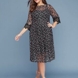 Lane Bryant Elegant Black Lace Dress